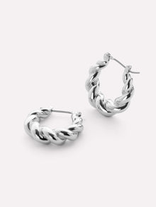 Paris Twisted Hoop Earrings | Rhodium on Sterling Silver