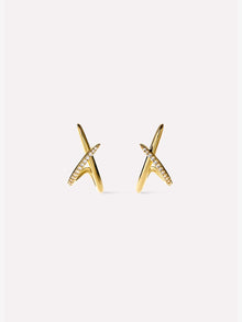 Sloane Pave Stud Earrings | 14K Gold on Brass | Cubic Zirconia