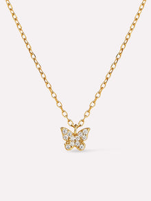 Souryaz Butterfly Necklace | 14K Gold on Sterling Silver | Cubic Zirconia