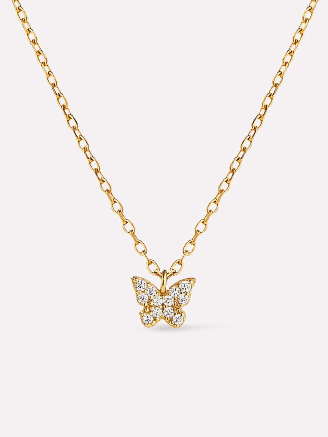 Souryaz Butterfly Necklace | 14K Gold on Sterling Silver | Cubic Zirconia