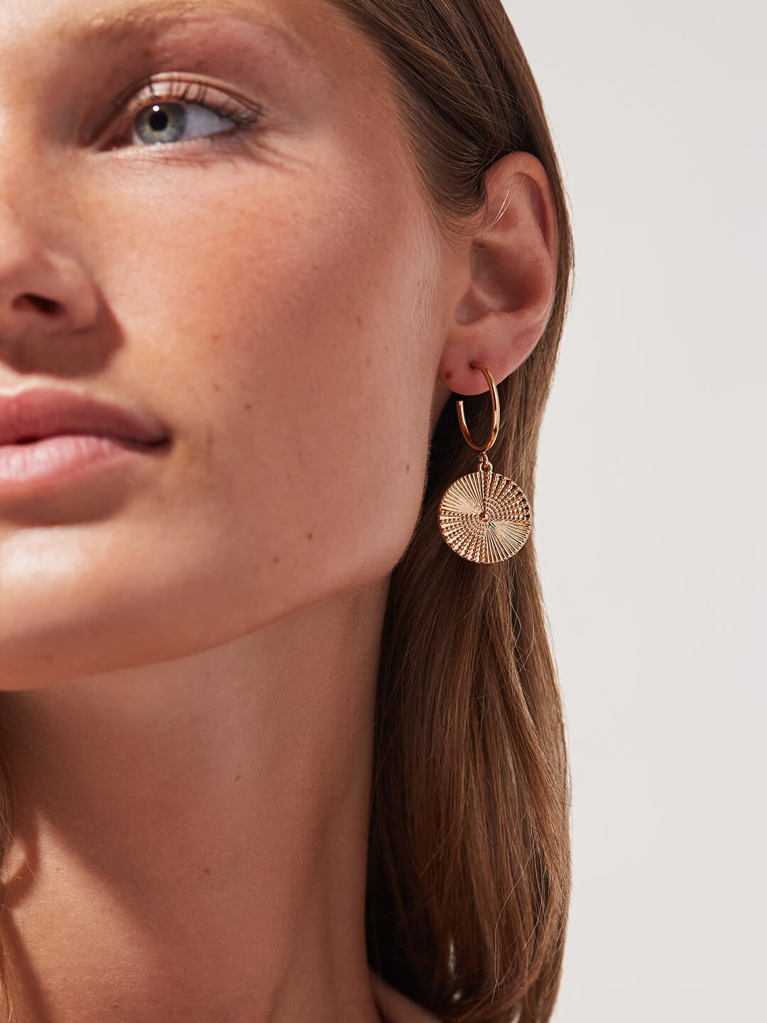 Michelle Coin Hoops | 14K Gold on Brass
