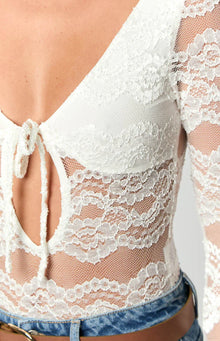 Angel Lace Bodysuit | White