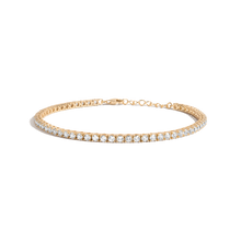 Lab Grown White Sapphire Tennis Anklet Vermeil Yellow Gold First