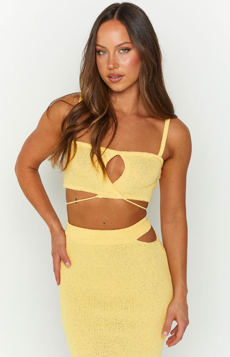 Annabella Crop Top | Yellow