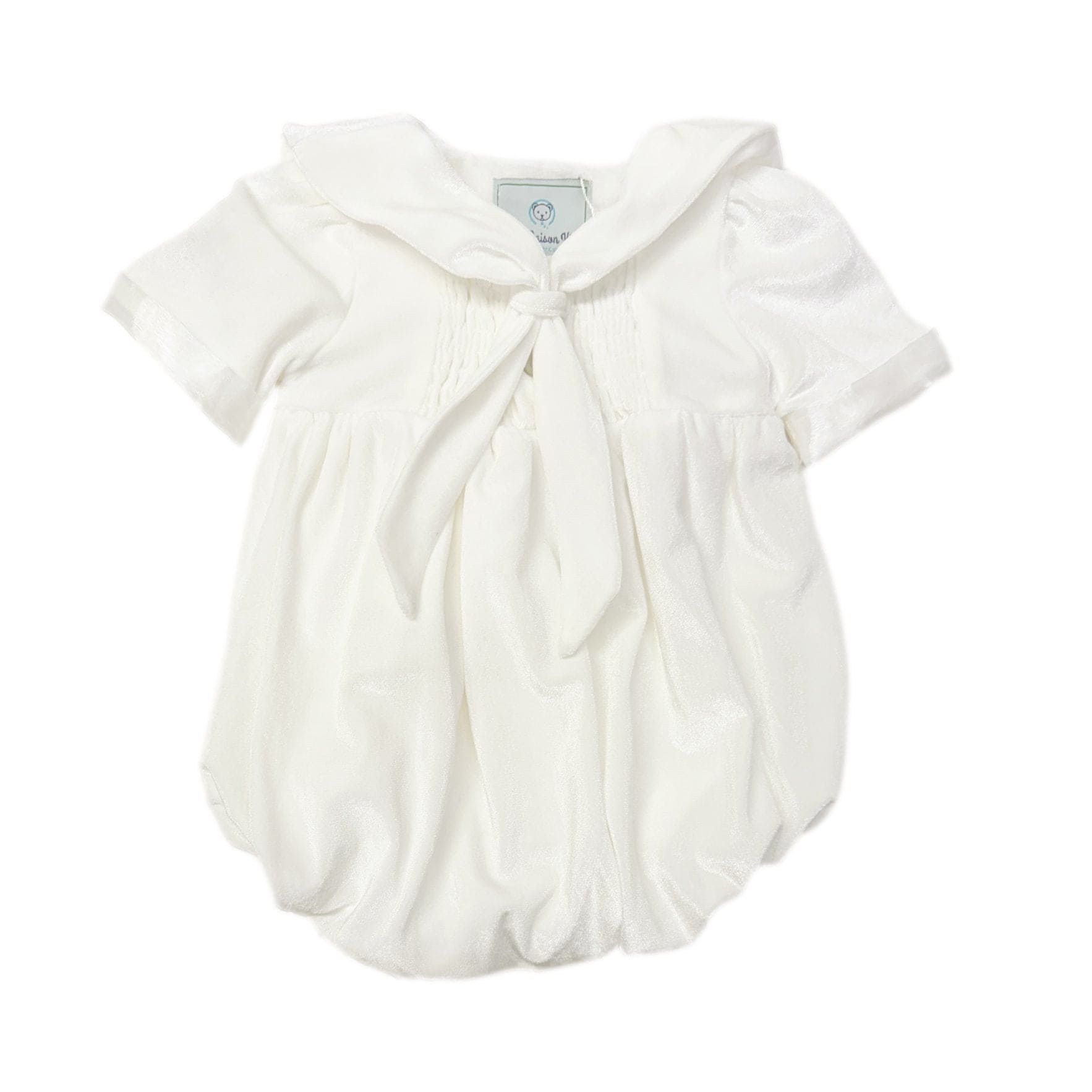 Baby Unisex | Helenus Velour Romper | Ivory