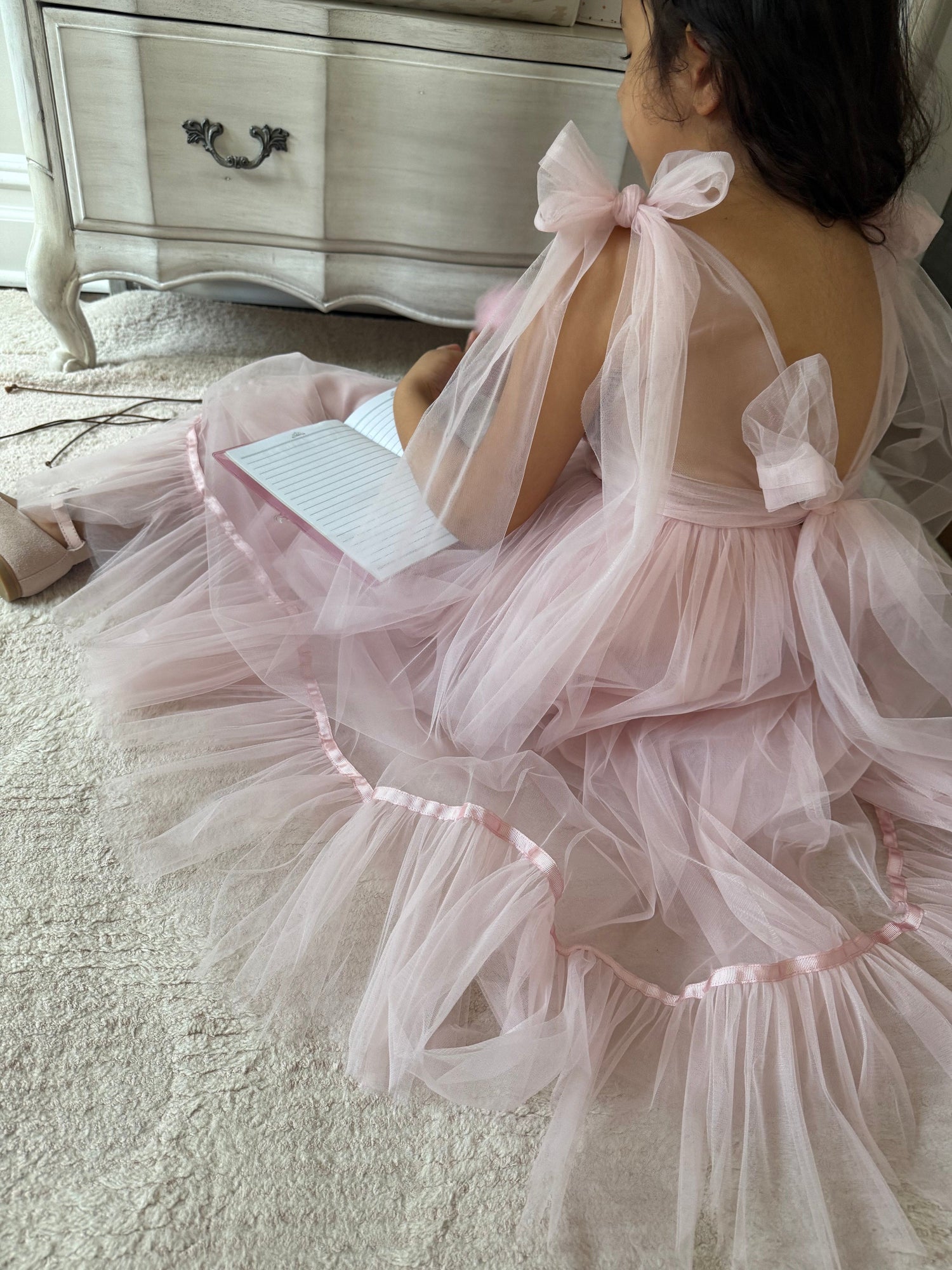 Girls | Camila Tulle Gown | Light Pink