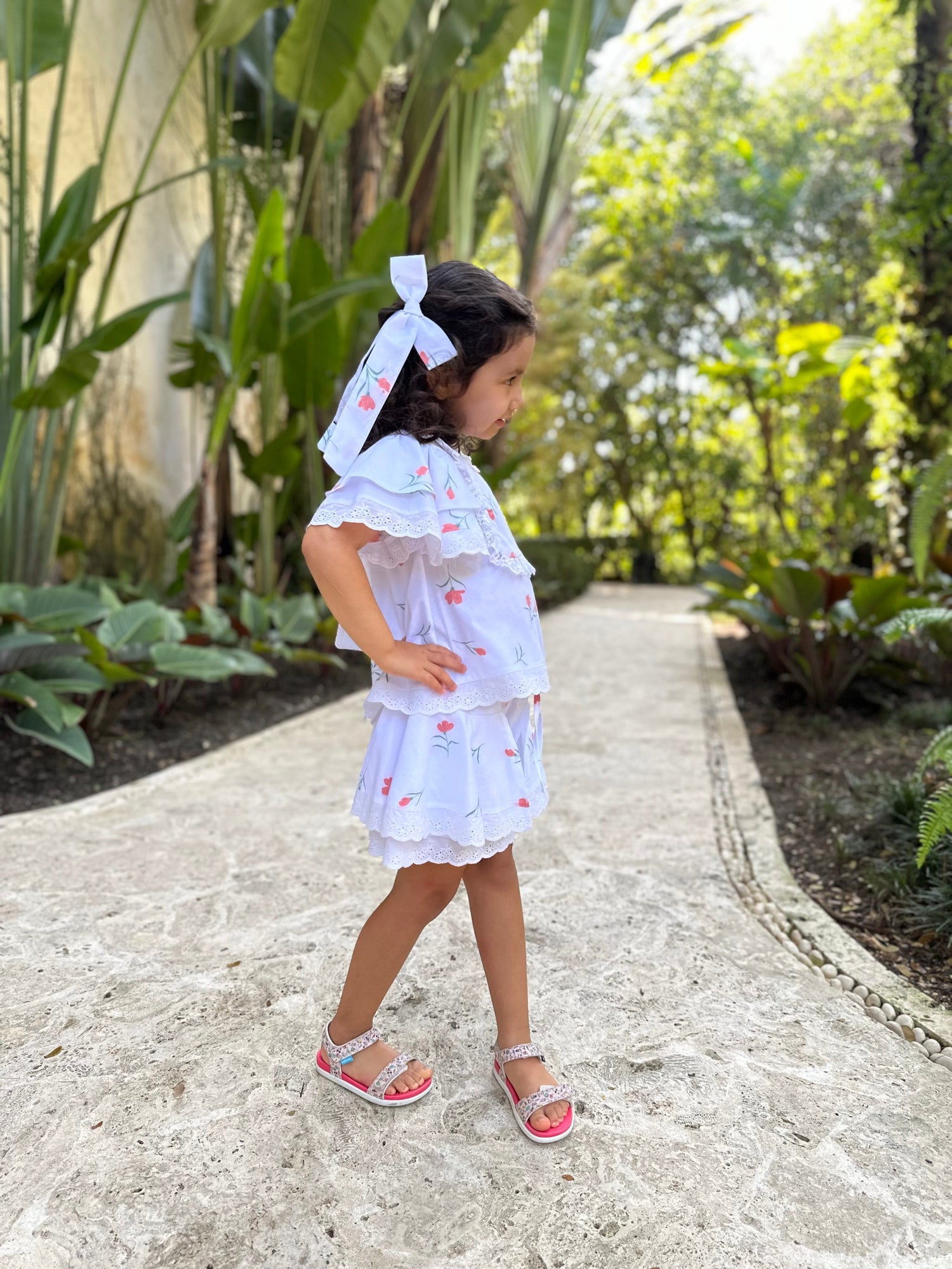 Baby Girls | Tulip Cotton Blouse and Shorts Set | White