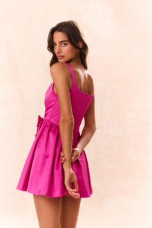 Bayer Satin Mini Dress | Fuchsia