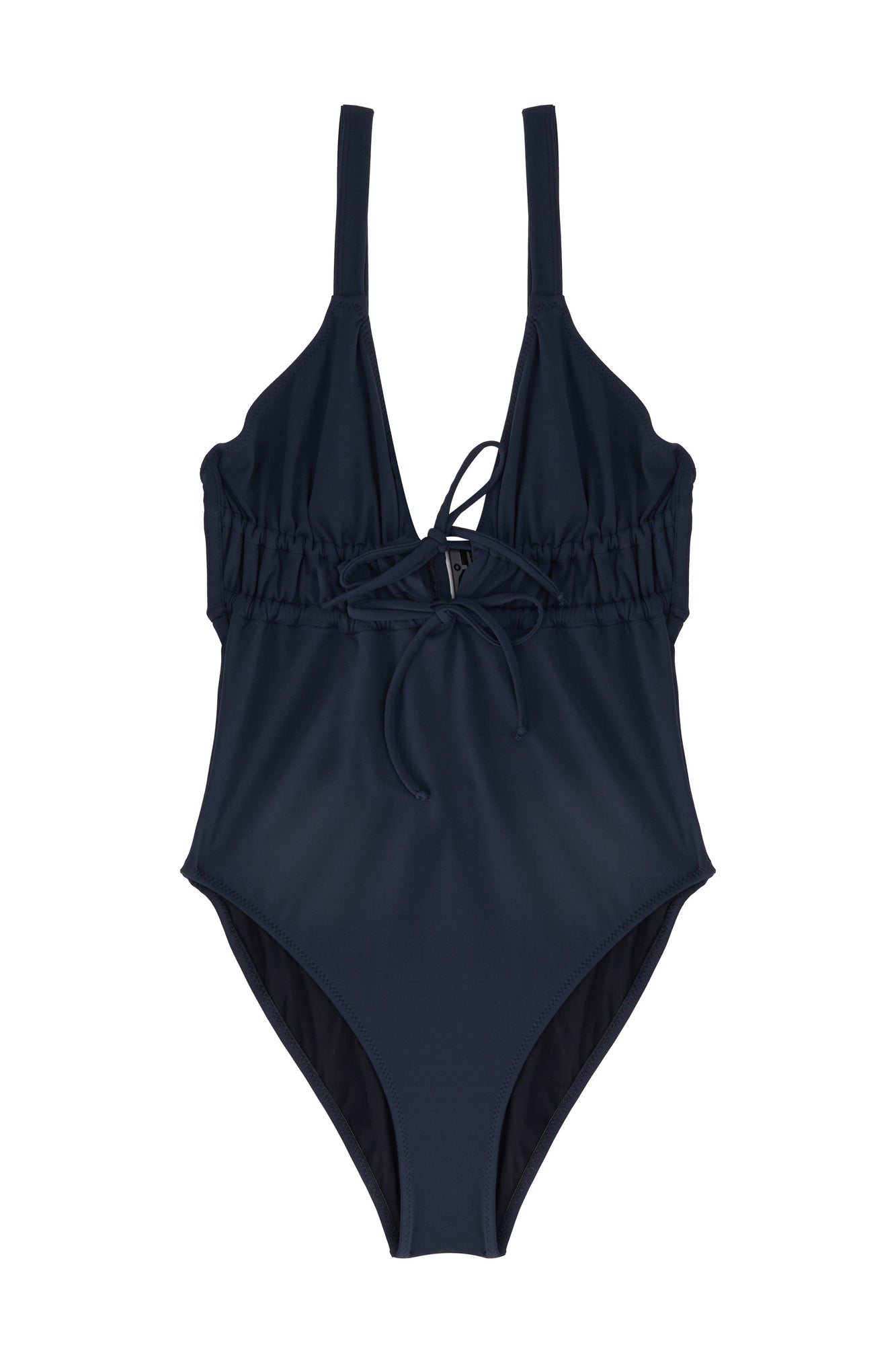 Tori Triangle Tie Detailed One Piece Suit | Deep Blue