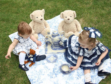 Baby Unisex | Checkered Linen Baby Boy Romper | White x Blue