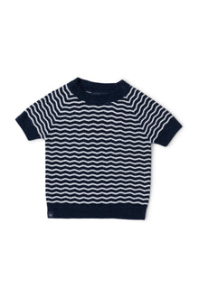 Toddlers | Cozychic Ultra Lite Wavy Raglan Tee | Marine/Pearl