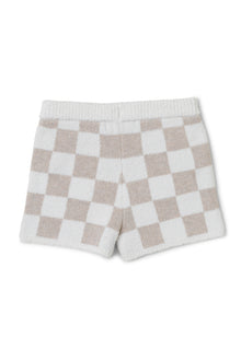 Toddler | CozyChic Cotton Checkered Short | Oatmeal/Cream