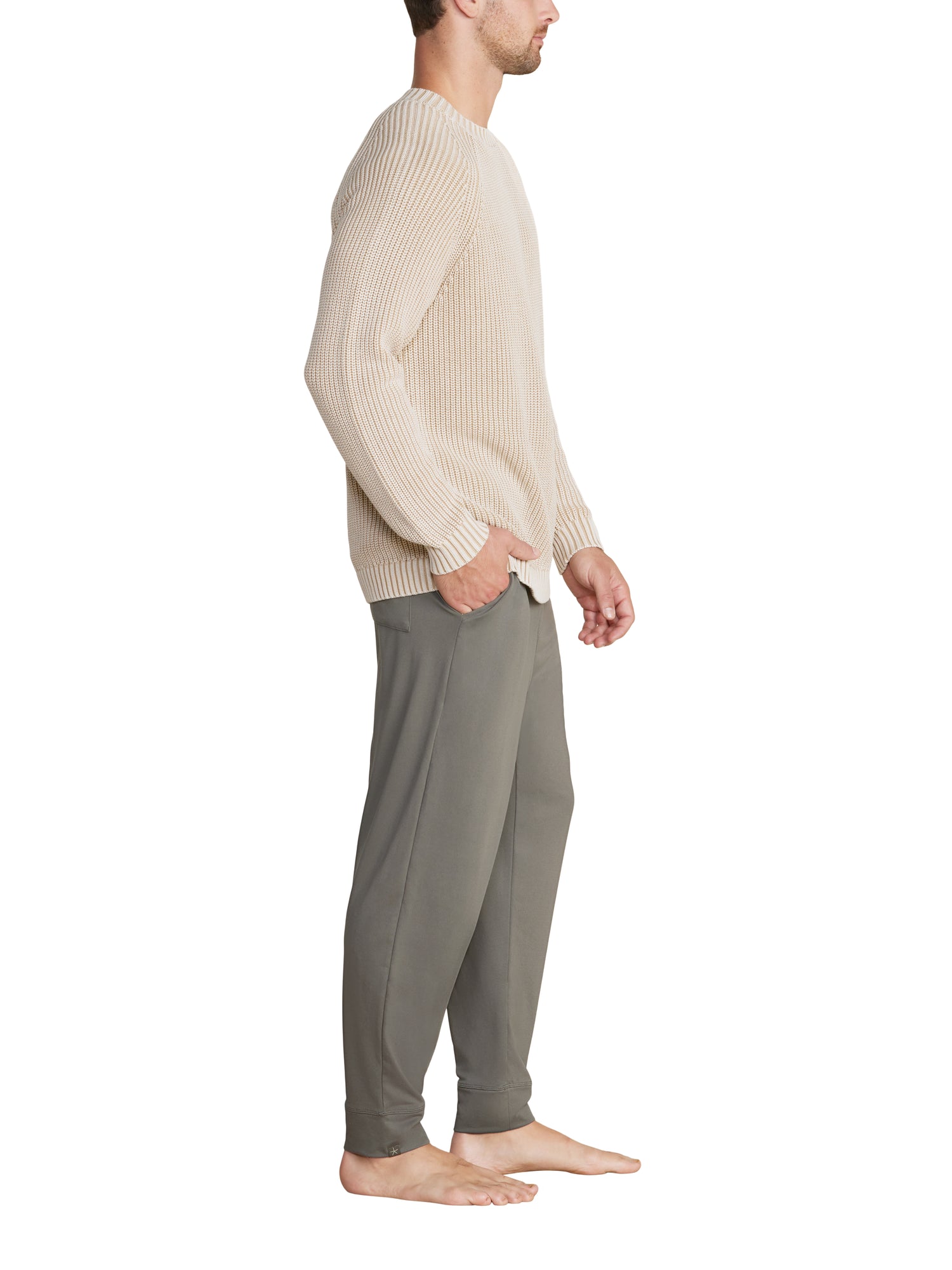 Mens | SunBleached Ribbed Pullover | Stone