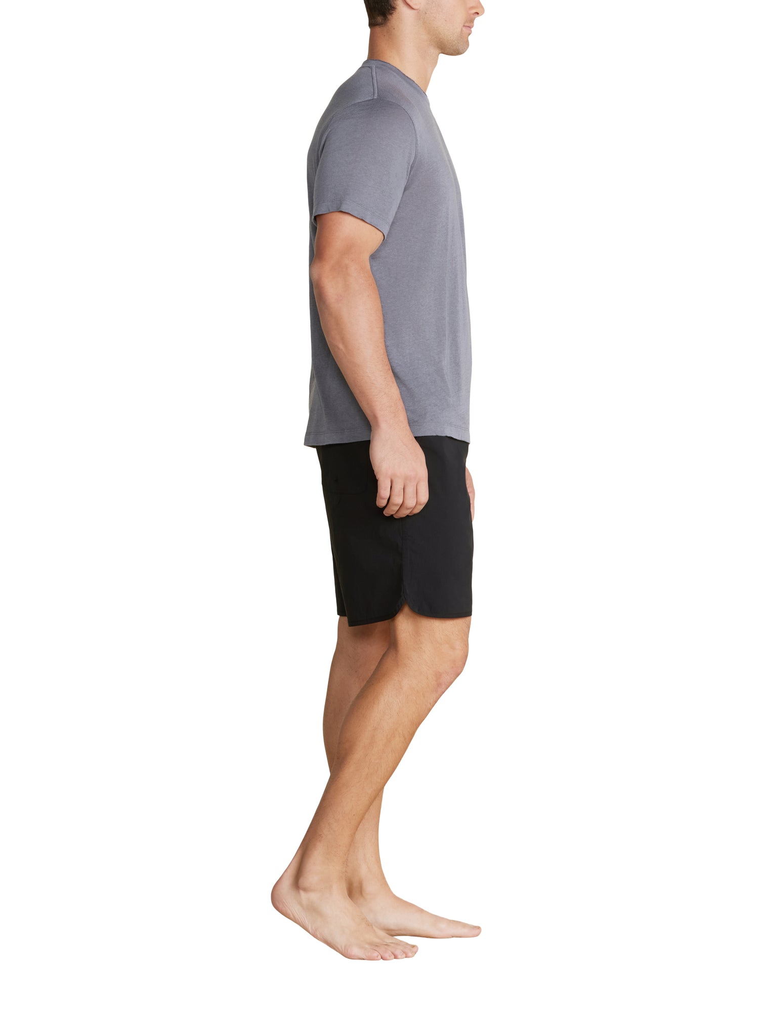 Mens | Malibu Collection Slub Burnout Cut Neck Tee | Coal
