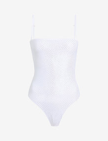 Party Starter Straight Cami Bodysuit::Crystal White::Main