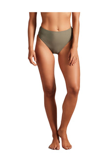 Womens | High Waist Bikini Bottom | Olive Leaf