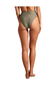 Womens | High Waist Bikini Bottom | Olive Leaf