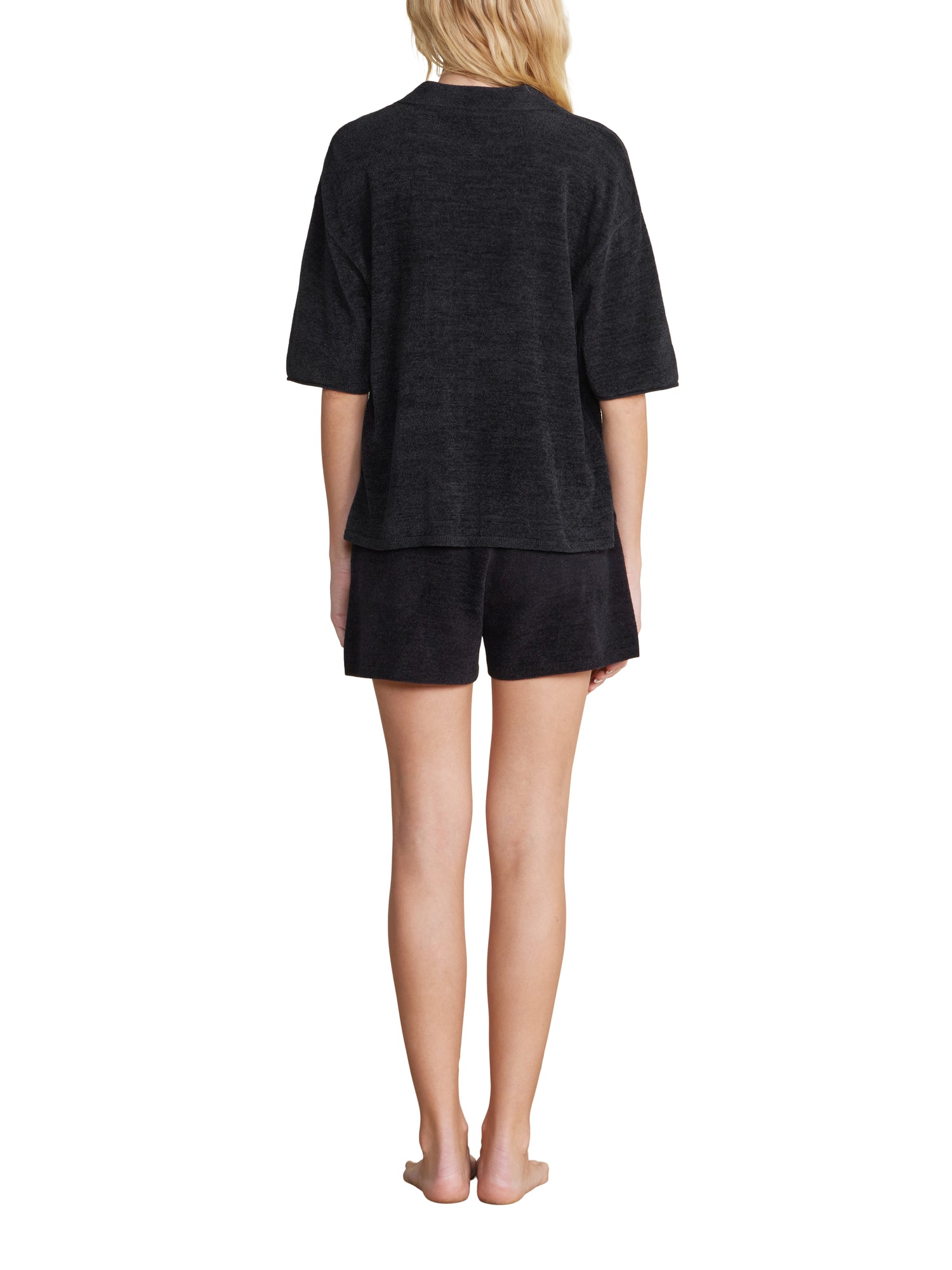 Womens | CozyChic Ultra Lite Cropped Short Sleeve Shirt | Black