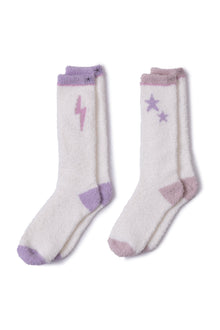Youth | Cozychic Space Adventure Sock Set | Dusty Rose Multi