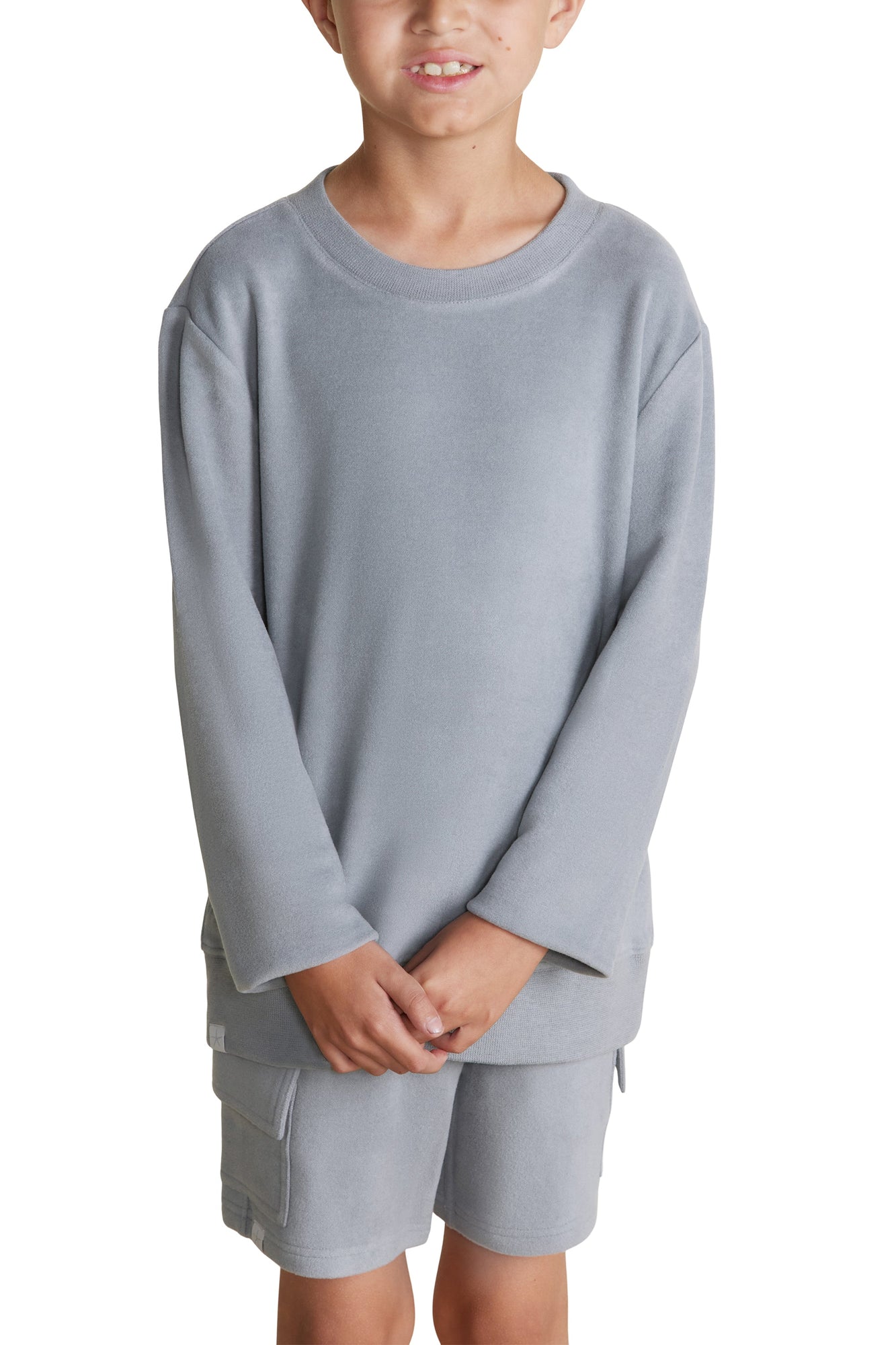 Youth | Malibu Collection Brushed Fleece Pullover | Moonbeam