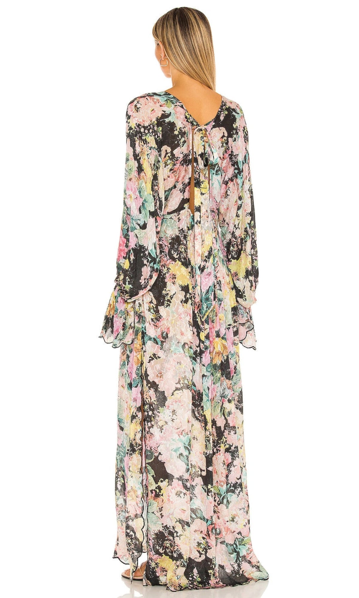 Hemant And Nandita | Teien Viscose Self Crepe Kaftan | Black