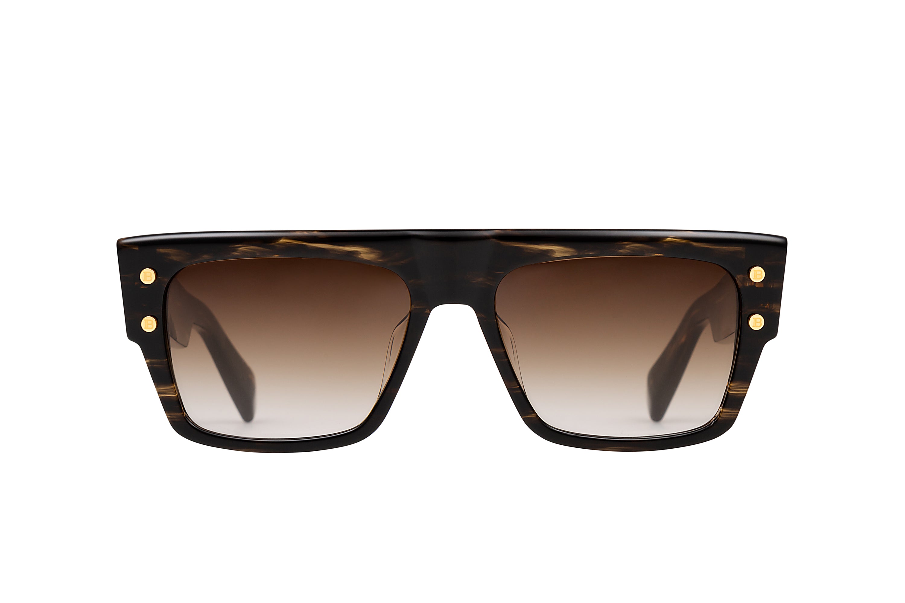 Unisex | B - III Sunglass | Dark Brown Swirl - Gold  | Dark Brown Gradient