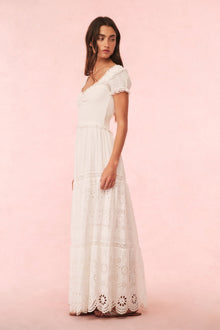 Bisolet Eyelet Lace Maxi Dress | Optic White