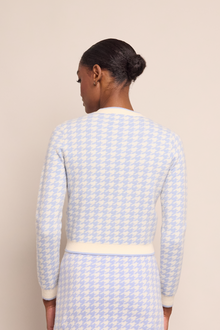Priscilla Cardigan | Houndstooth Blue