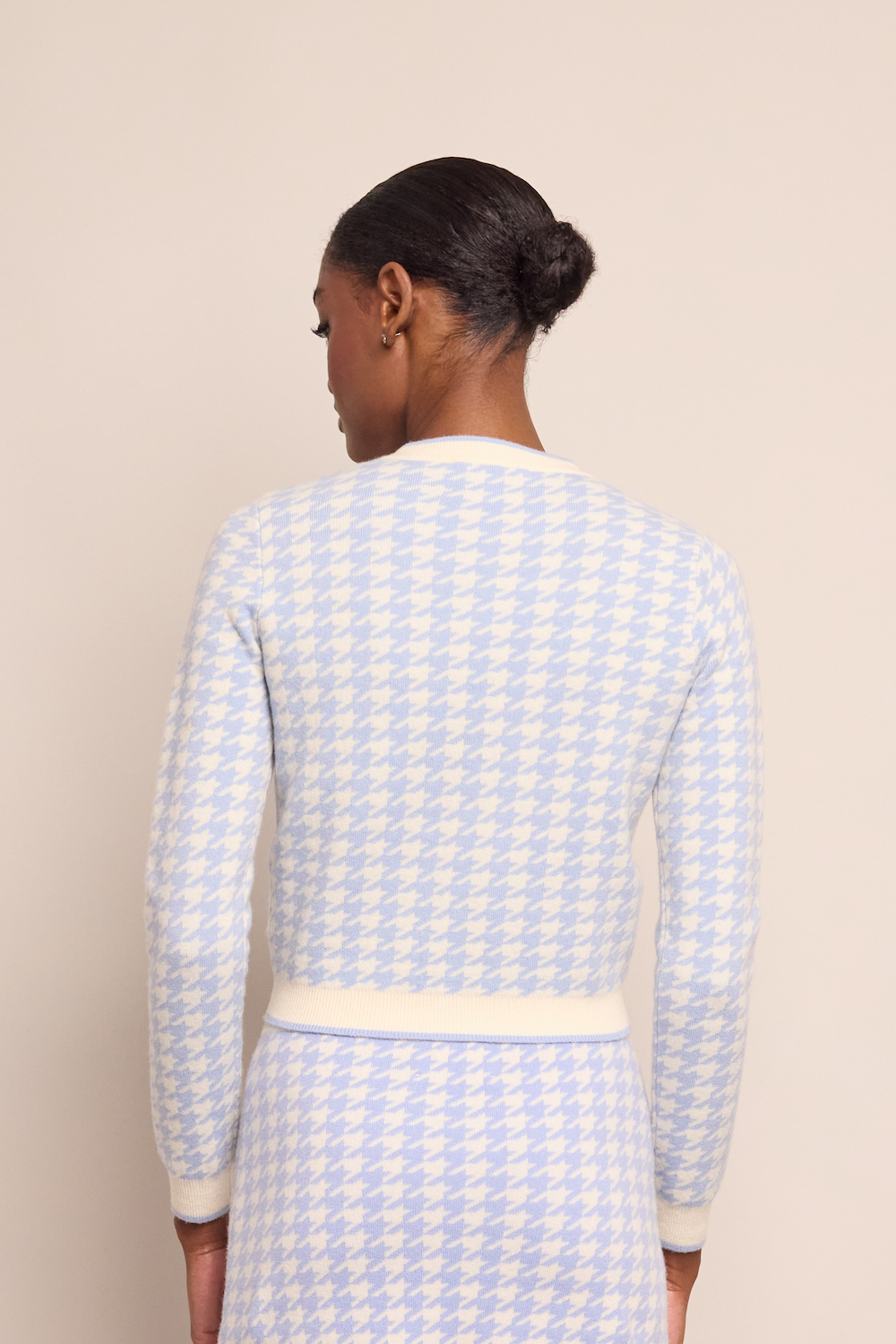 Priscilla Cardigan | Houndstooth Blue