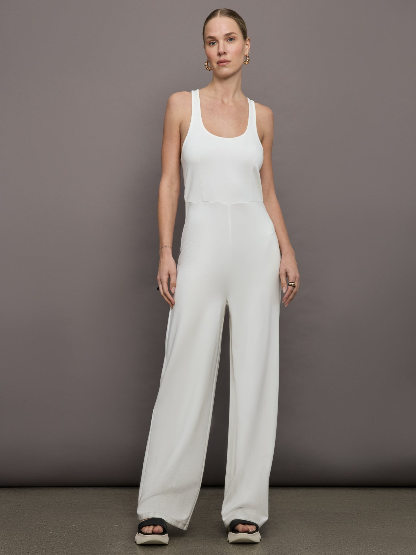 Bandier | Lenox Knit Jumpsuit | Gardenia