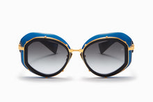 Womens | Brigitte Sunglass | Dark Blue Crystal - Gold | Dark Grey Gradient