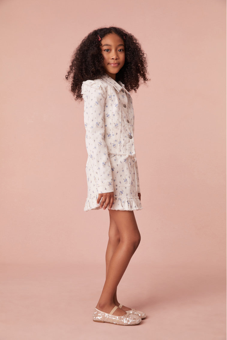 Girls Bruno Ikat Floral Print Jacket | Bluebird Dream