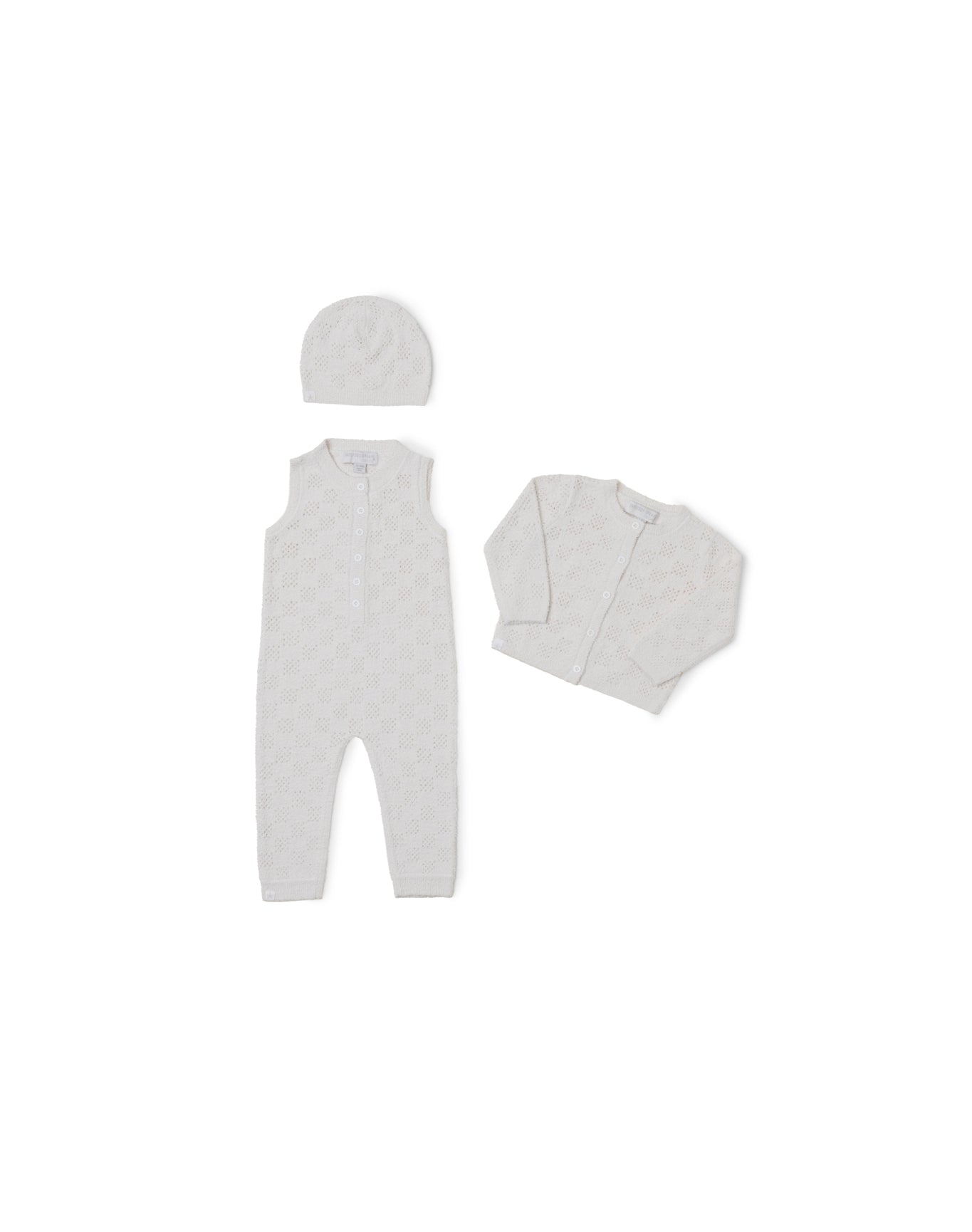 Baby | Cozychic Checkered Pointelle Set | Cream