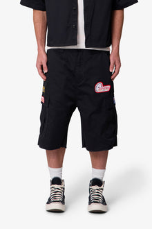 Baggy Cargo Work Shorts | Black