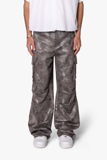 Baggy Dual Tone Sueded Cargo Pants | Grey