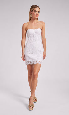 Bambi Lace Bustier Dress | White