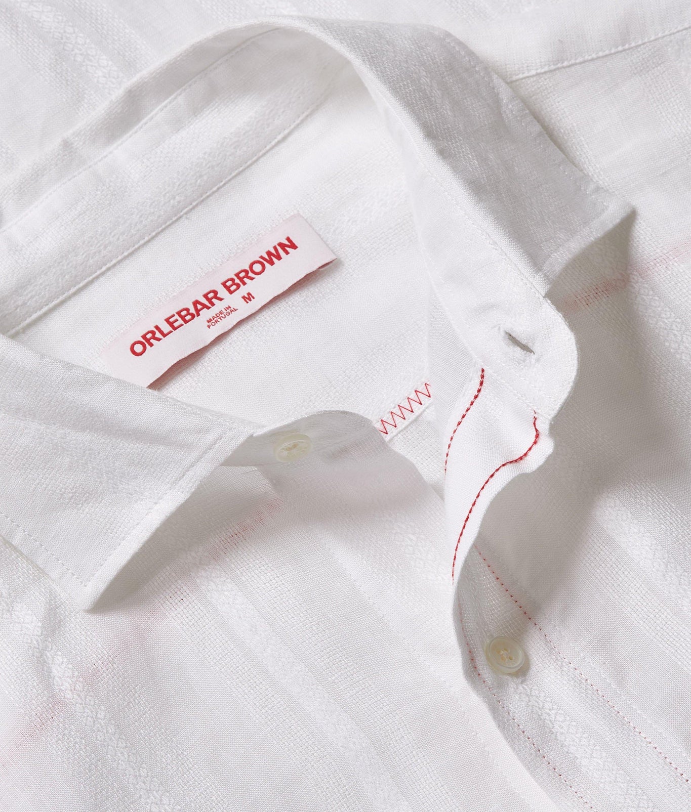 Barkley Tonal Waffle Stripe Linen Resort Overshirt Woven | White