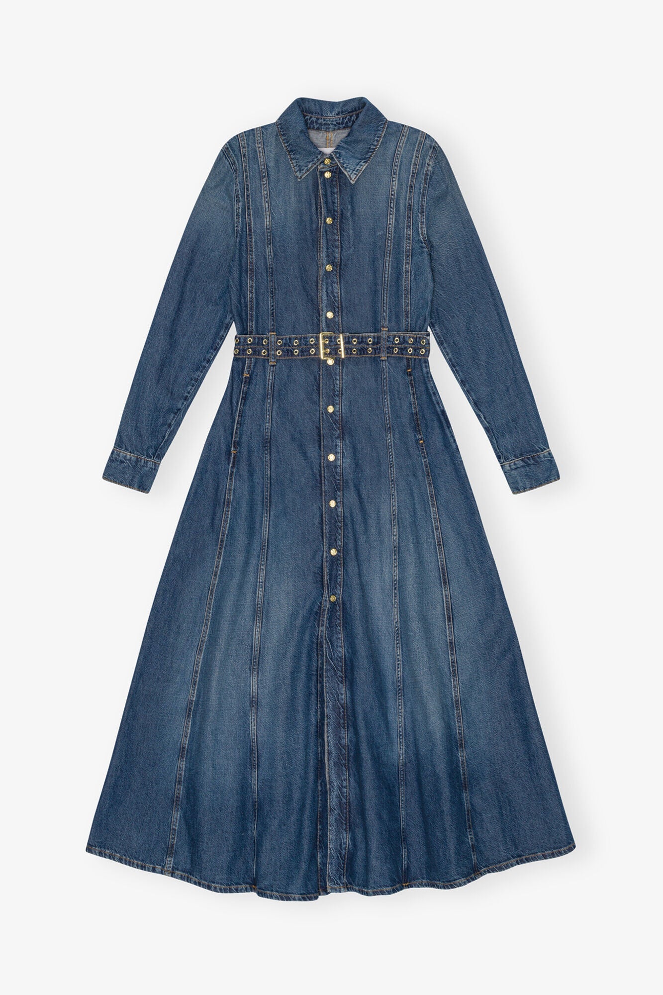 Belted Maxi Dress | Mid Blue Vintage