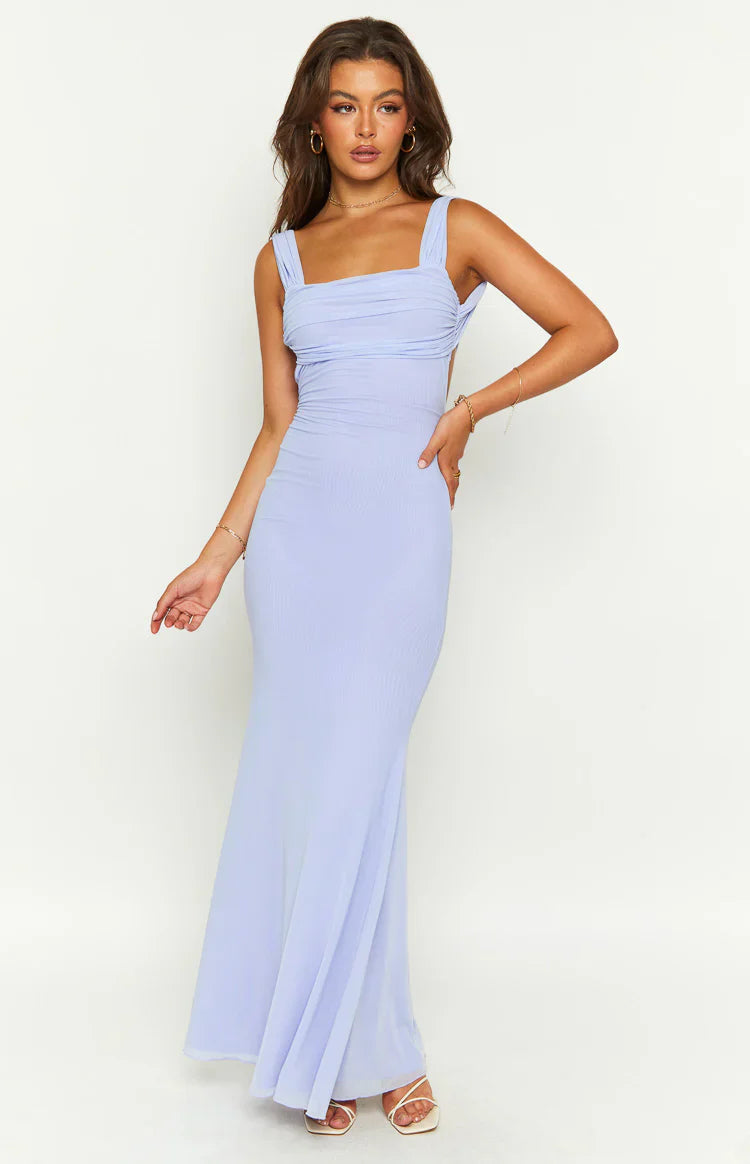 Beverley Mesh Maxi Dress | Lilac