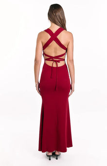 Beverley Crepe Maxi Dress | Wine