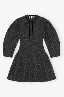 Black Floral Mini Smock Dress | Phantom