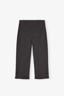 Black Pinstripe Capri Trousers | Phantom