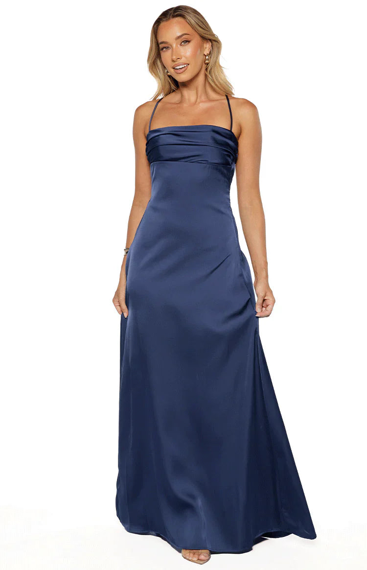 Blaise Satin Prom Dress | Navy