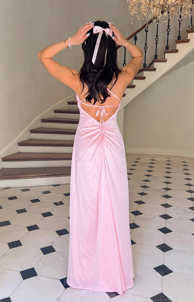 Blaise Satin Maxi Dress | Pink
