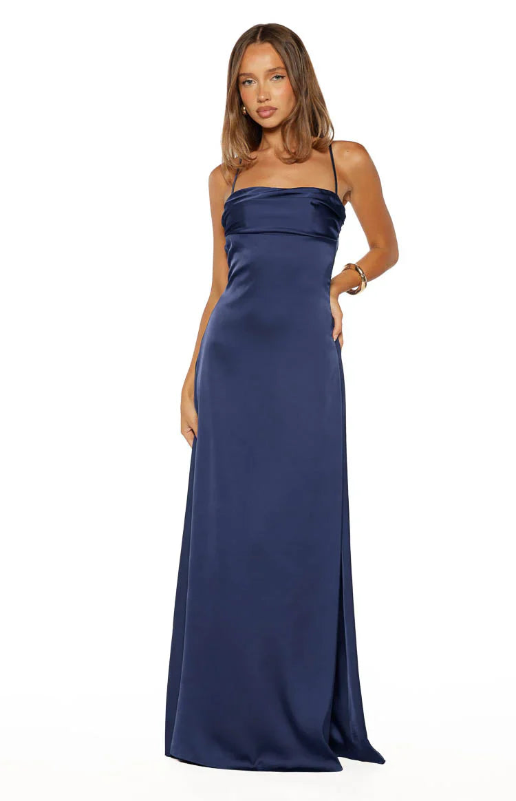 Blaise Satin Prom Dress | Navy