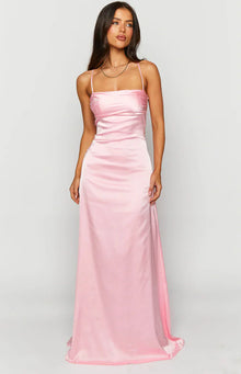 Blaise Satin Maxi Dress | Pink