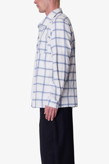 Blue Checked Flannel Shirt | Blue x White