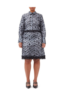 Blue Sequin Lace Skirt | Heather
