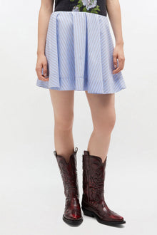 Blue Stripe Mini Circle Skirt | Lavender Lustre