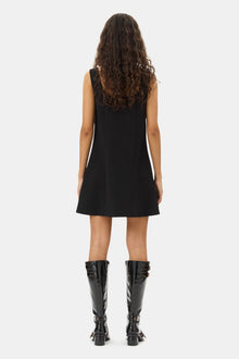 Bonded Crepe Mini Dress | Black (V2)